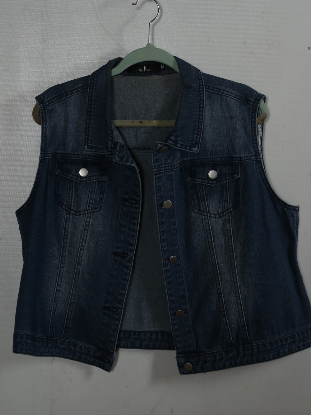 Dark Blue Sleeveless Denim Jacket Vest